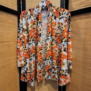 KASPER- Beautiful Floral Orange Cover-up